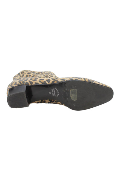 FS/NY Women's Block Heel Round Toe Animal Print Ankle Boots Size 38