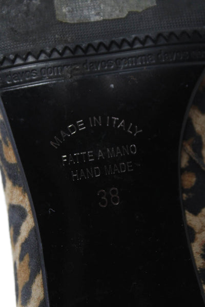 FS/NY Women's Block Heel Round Toe Animal Print Ankle Boots Size 38