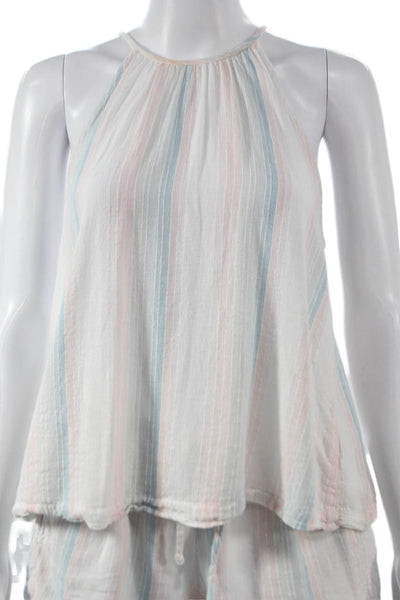 Bella Dahl Women Multicolor Linen Halter Striped Sleeveless Pajama Set Size XS