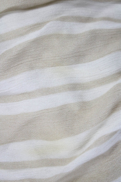Lovers + Friends Women Beige Striped Off Shoulder Short Sleeve Set Size XS