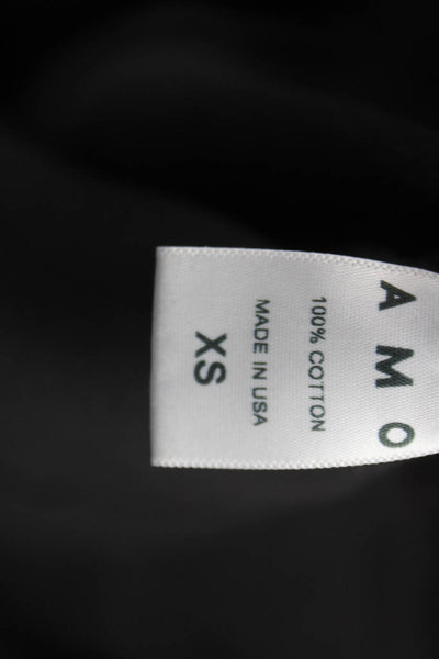 Amo Women Cardigan Black V-Neck 100% Cotton Long Sleeve Size XS