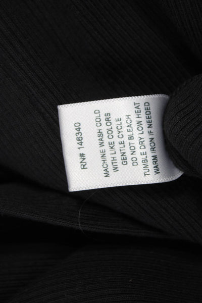Amo Women Cardigan Black V-Neck 100% Cotton Long Sleeve Size XS