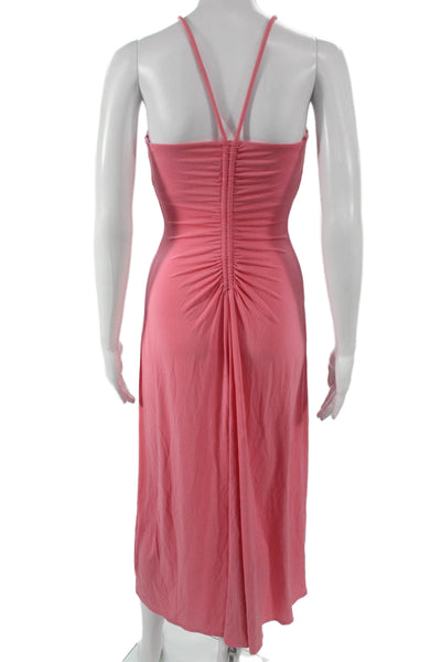 A.L.C. Womens Maxi Dress Pink Halter Sleeveless Pullover Full Length Size XS