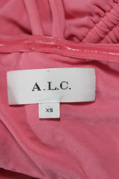 A.L.C. Womens Maxi Dress Pink Halter Sleeveless Pullover Full Length Size XS
