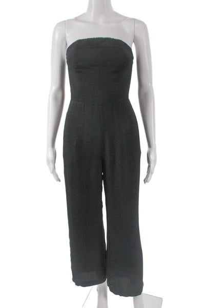Reformation Womens Jumpsuit Strapless Gray Viscose Zip Sleeveless Size 0