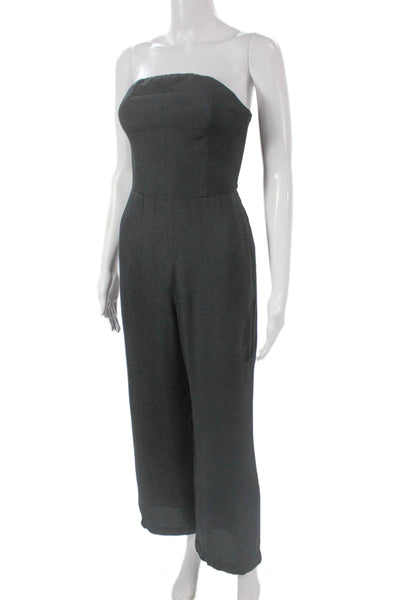 Reformation Womens Jumpsuit Strapless Gray Viscose Zip Sleeveless Size 0
