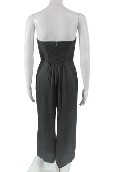 Reformation Womens Jumpsuit Strapless Gray Viscose Zip Sleeveless Size 0