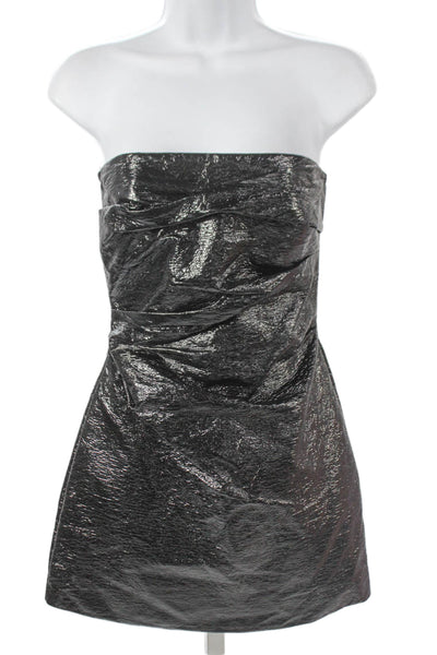 Bec & Bridge Womens Black Cotton Sweetheart Mini Dress Zip Sleeveless Size 2