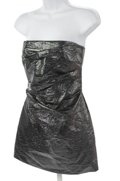 Bec & Bridge Womens Black Cotton Sweetheart Mini Dress Zip Sleeveless Size 2