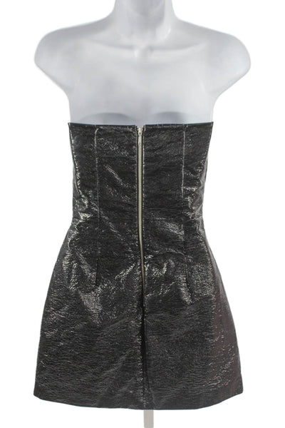 Bec & Bridge Womens Black Cotton Sweetheart Mini Dress Zip Sleeveless Size 2