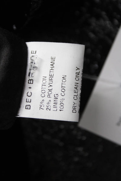 Bec & Bridge Womens Black Cotton Sweetheart Mini Dress Zip Sleeveless Size 2