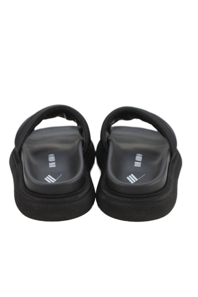 The Attico Womens Noah Platform Padded Slide On Sandals Black Size 38 8