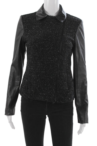 Bailey 44 Womens Black Biker Jacket Long Sleeve Zip Size S