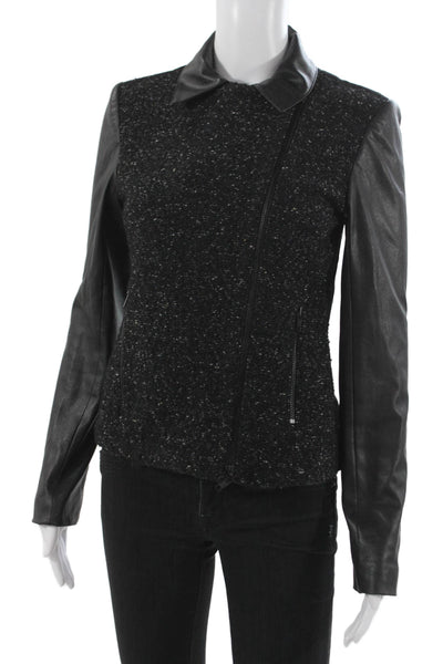 Bailey 44 Womens Black Biker Jacket Long Sleeve Zip Size S