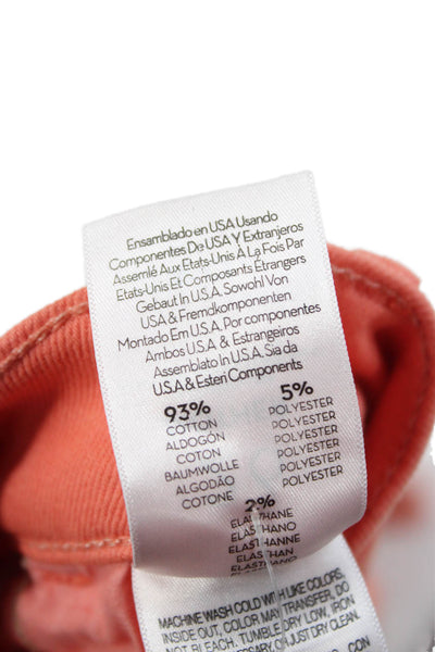 Mother Women Straight Jeans Orange Mid Rise Cotton 28 Inseam Size 26