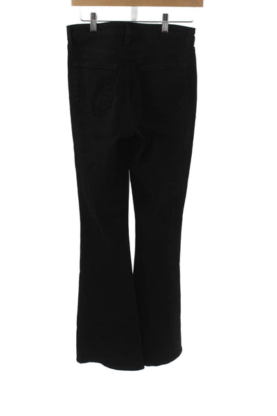 L Agence Womens Black Flared Jeans Cotton High Rise Button Inseam 35 Size 26