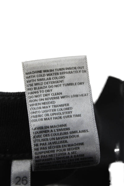L Agence Womens Black Flared Jeans Cotton High Rise Button Inseam 35 Size 26
