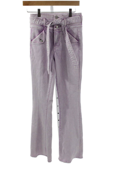 Veronica Beard Women Flared Purple High Rise Cotton Jeans Size 26
