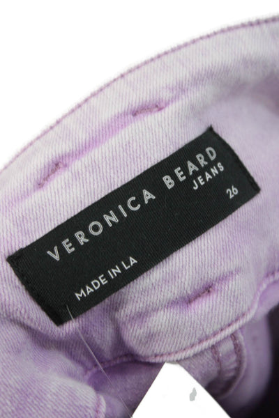 Veronica Beard Women Flared Purple High Rise Cotton Jeans Size 26