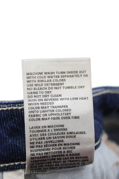 L Agence Women Wide-Leg Jeans Blue Cotton High Rise Button Size 26