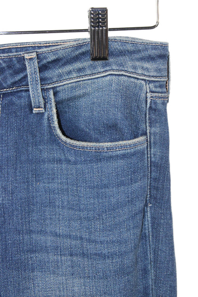 L Agence Womens Flared Jeans Blue High Rise Cotton Button Inseam 35 Size 26