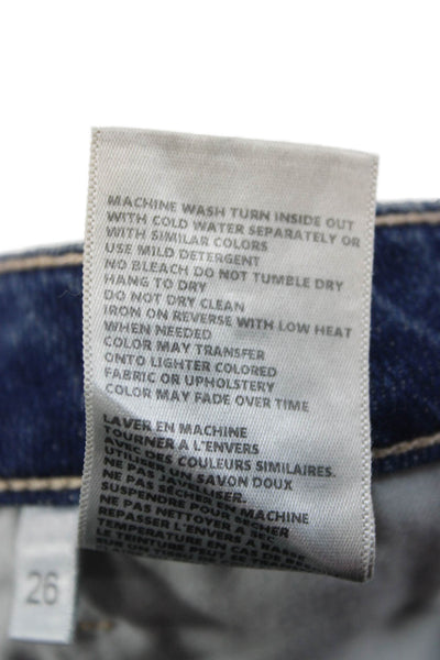 L Agence Womens Flared Jeans Blue High Rise Cotton Button Inseam 35 Size 26