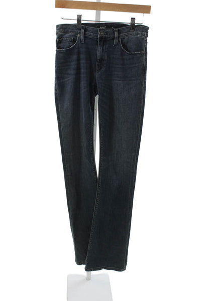 Hudson Womens Straight Jeans Blue Mid Rise Button Fly Size 25