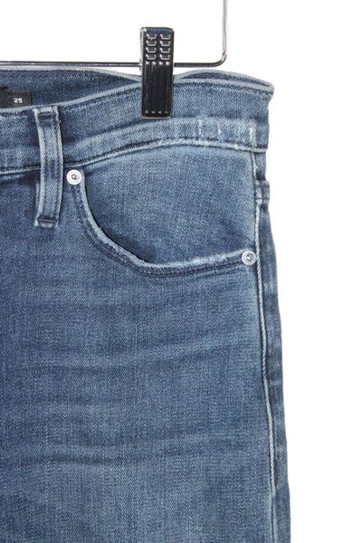 Hudson Womens Straight Jeans Blue Mid Rise Button Fly Size 25