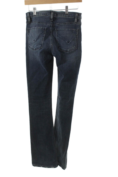 Hudson Womens Straight Jeans Blue Mid Rise Button Fly Size 25