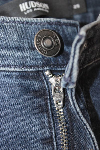 Hudson Womens Straight Jeans Blue Mid Rise Button Fly Size 25