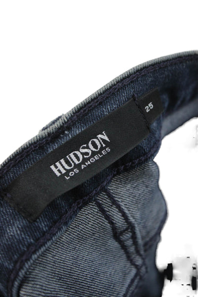Hudson Womens Straight Jeans Blue Mid Rise Button Fly Size 25