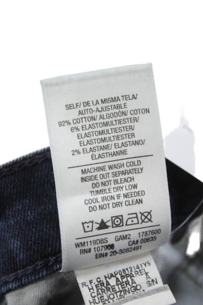 Hudson Womens Straight Jeans Blue Mid Rise Button Fly Size 25