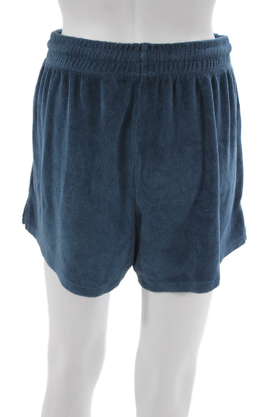 Donni Women Sweat Shorts Blue Drawstring Cotton Polyester Size S