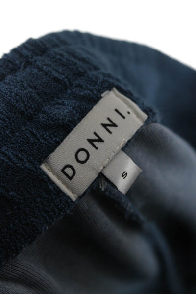 Donni Women Sweat Shorts Blue Drawstring Cotton Polyester Size S