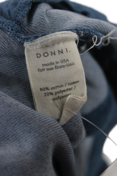 Donni Women Sweat Shorts Blue Drawstring Cotton Polyester Size S