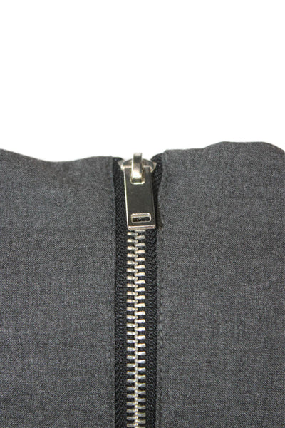 Zara Womens Basic Blouse Gray Sleeveless Sweetheart Zip Polyester Size XS