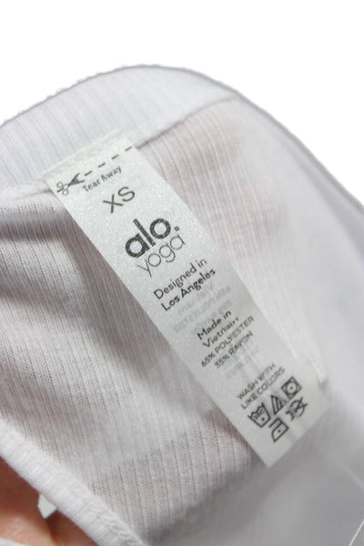 Alo Yoga Womens Pullover T-Shirt White Long Sleeve Round Neck Size XS