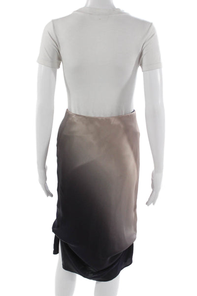 Cami NYC Women Silk Ombre Pencil Skirt Beige Long Pull On Size XS