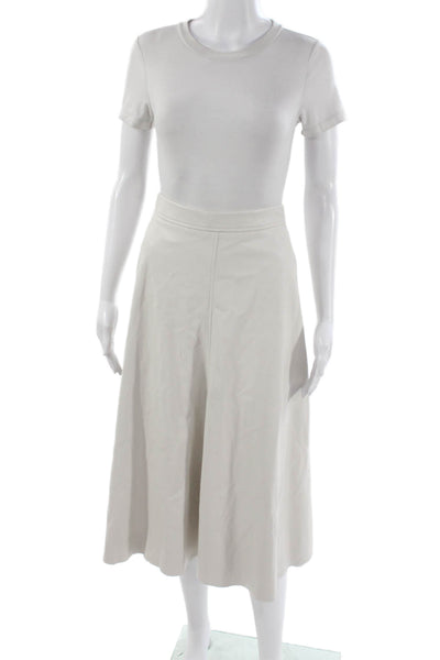 Banana Republic Women A-Line Midi Skirt Ivory Zip Size 0