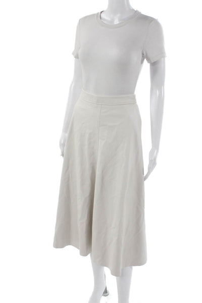 Banana Republic Women A-Line Midi Skirt Ivory Zip Size 0