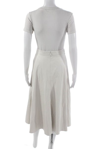 Banana Republic Women A-Line Midi Skirt Ivory Zip Size 0