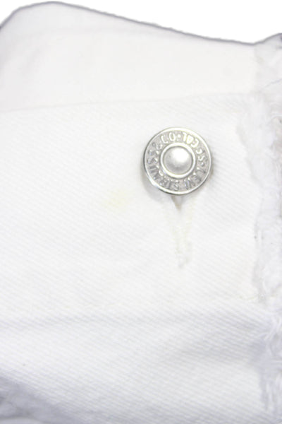 Levis Women Basic Jacket White Cotton Button Long Sleeve Size XS