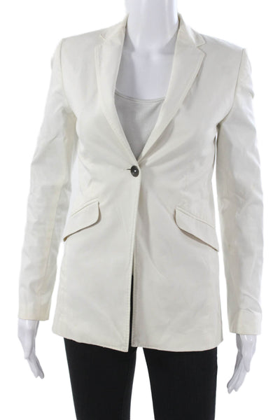 Rag & Bone Womens White Cotton Blend Basic Jacket Button Long Sleeve Size 0