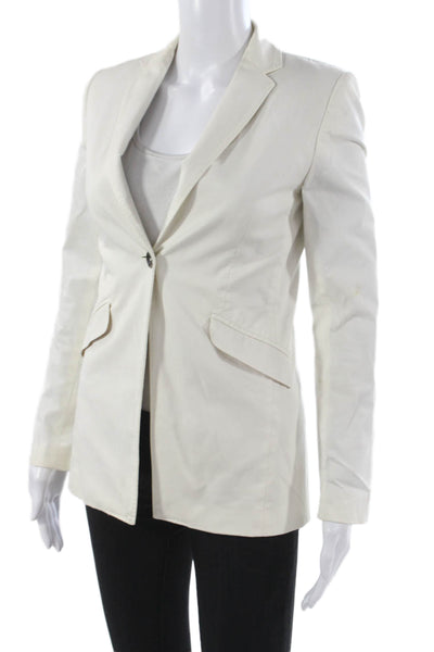 Rag & Bone Womens White Cotton Blend Basic Jacket Button Long Sleeve Size 0