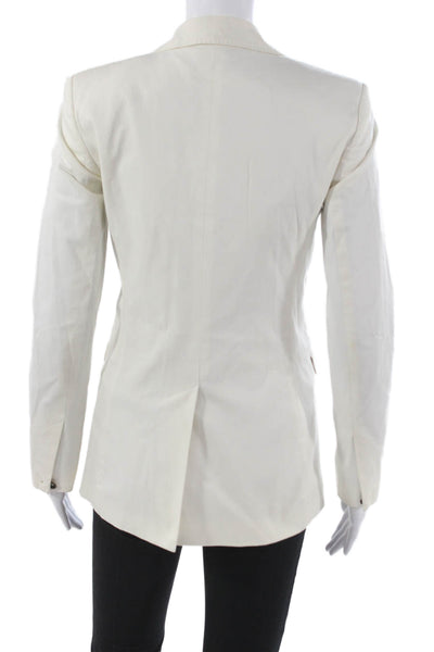 Rag & Bone Womens White Cotton Blend Basic Jacket Button Long Sleeve Size 0