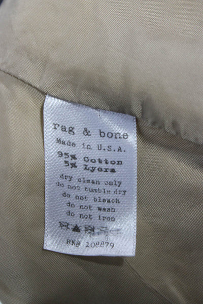 Rag & Bone Womens White Cotton Blend Basic Jacket Button Long Sleeve Size 0