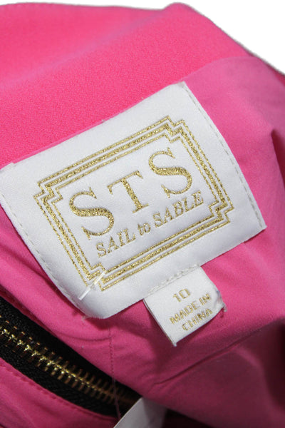 STS Sail To Sable Women Pink Shift Dress Long Sleeve Boat Neck Size 10