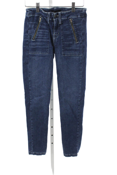 Ramy Brook Women Skinny Jeans Blue Cotton High Rise 27 Inseam Size 25