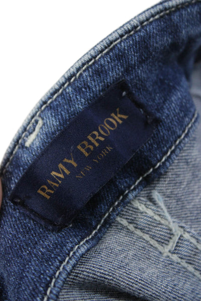 Ramy Brook Women Skinny Jeans Blue Cotton High Rise 27 Inseam Size 25