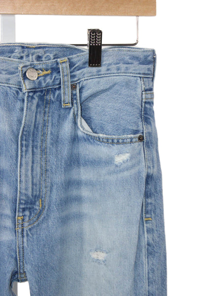 Etica Womens Skinny Jeans Blue Mid Rise Button 100% Cotton Inseam 27 Size 25
